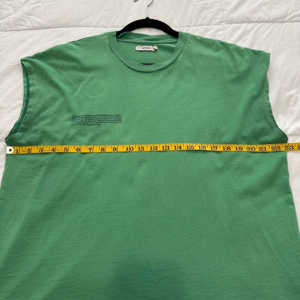 Pangaia 365 Midweight Cropped Shoulder Green Muscle Tee Size XL - Picture 9 of 10